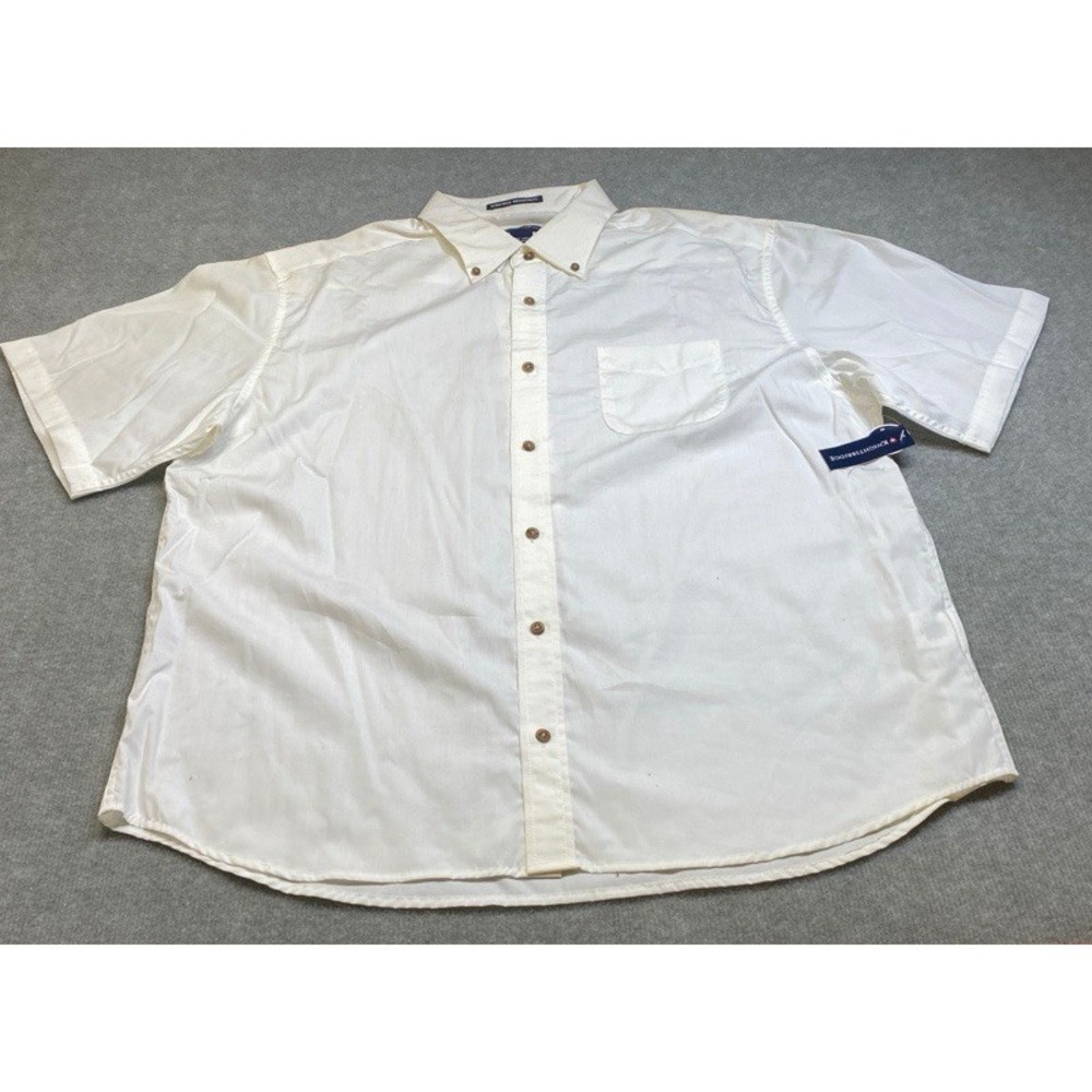 NWT Knightsbridge Button Down Shirt Mens XL White Short Sleeve Wrinkle Resistant